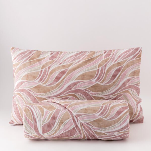 copripiuminileniarosa1 Parure Copripiumino In Cotone Lenia by linea oro