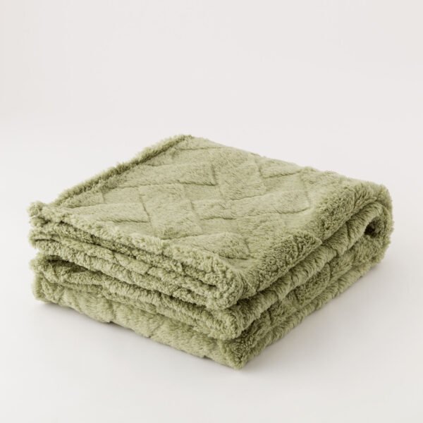 plaidfabulaverde1 Plaid Ecopelliccia Jacquard Fabula by linea oro