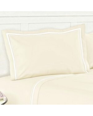 Completo lenzuola matrimoniale Mirage in Percalle color Avorio by linea oro