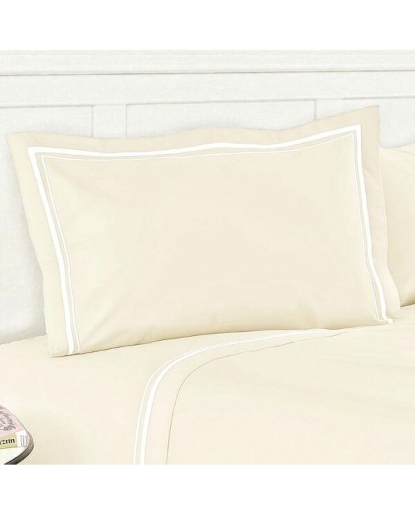 completomirageavorio Completo lenzuola matrimoniale Mirage in Percalle color Avorio by linea oro