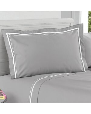 Completo lenzuola matrimoniale Mirage in Percalle color Grigio by linea oro