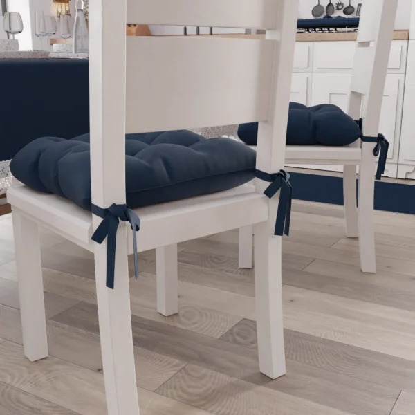 Cuscini per Sedie Coprisedia mjilinda Tinta Unita Confezione 6 Pezzi  Blu Notte by linea oro