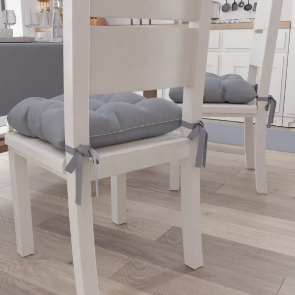 Cuscini per Sedie Coprisedia mjilinda Tinta Unita Confezione 6 Pezzi grigio by linea oro