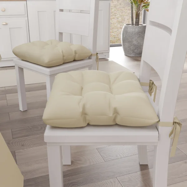 Cuscini per Sedie Coprisedia mjilinda Tinta Unita Confezione 6 Pezzi Panna by linea oro