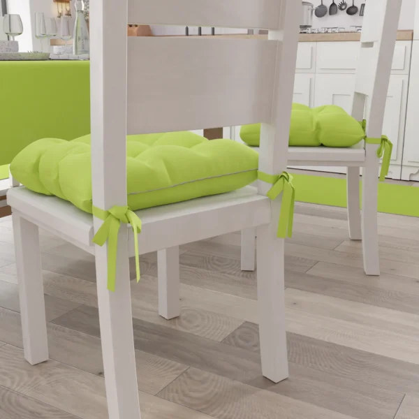 Cuscini per Sedie Coprisedia mjilinda Tinta Unita Confezione 6 Pezzi verde by linea oro