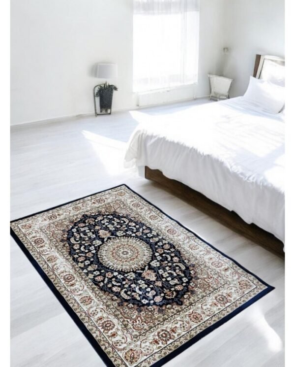 parure3pezziemirates Parure 3 tappeti scendiletto classici Emirates color blu by linea oro