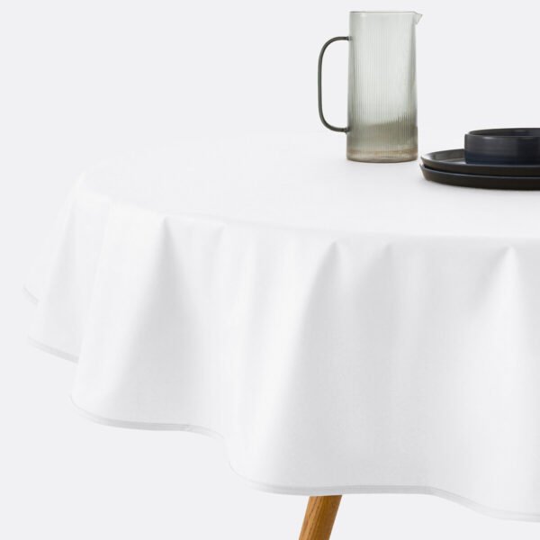 Tovaglia rotonda Mjilinda in cotone color Bianco  Diametro: 180 cm by linea oro