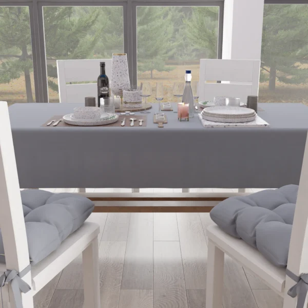 tovmjilindagrigio1 Tovaglia Mjilinda in cotone color Grigio by linea oro