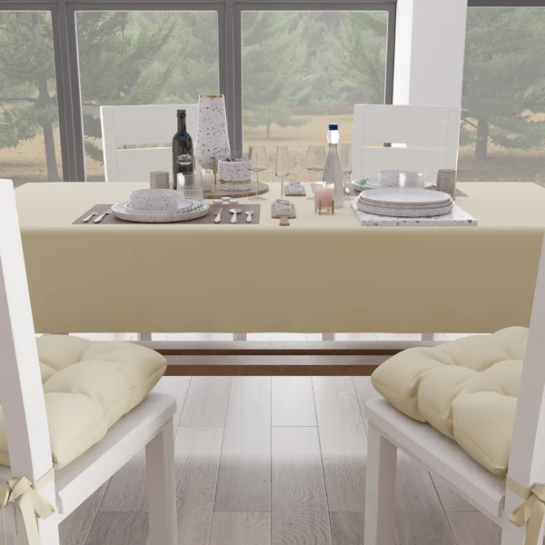 Tovaglia Mjilinda in cotone color Panna by linea oro