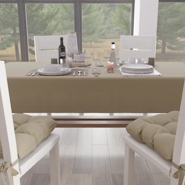 Tovaglia Mjilinda in cotone color tortora by linea oro