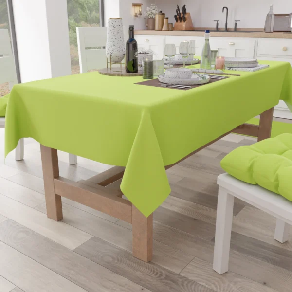 Tovaglia Mjilinda in cotone color verde by linea oro