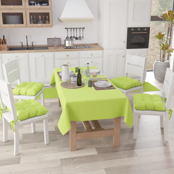 Tovaglia Mjilinda in cotone color verde by linea oro