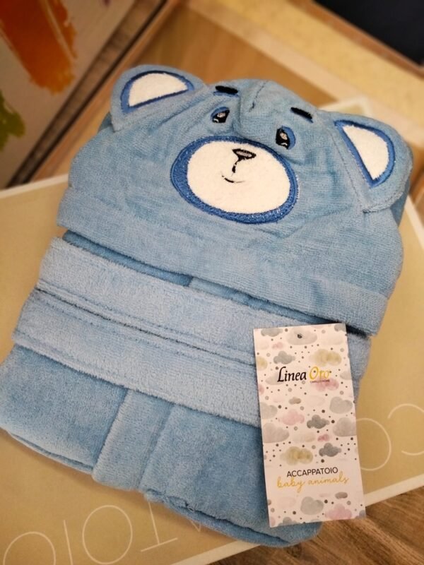 ACCAPPATOIO BAMBINI IN SPUGNA ANIMALS BY LINEA ORO COLORE CELESTE