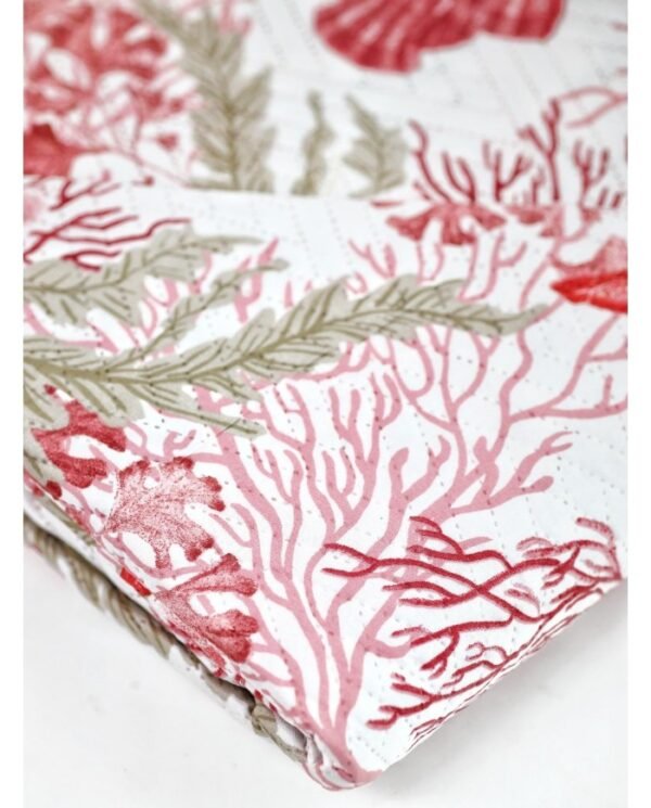 Copriletto Trapuntato quilt letto matrimoniale coralli by linea oro