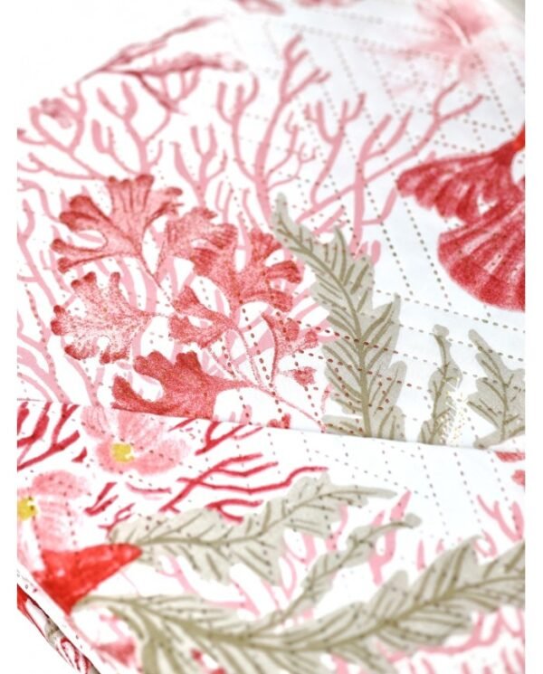Copriletto Trapuntato quilt letto matrimoniale coralli by linea oro