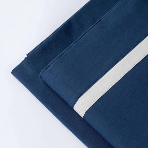 Completo Letto Matrimoniale Da Vinci 100% Cotone colore Blu By linea oro