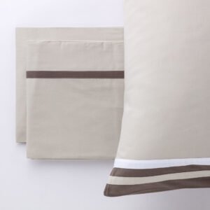 Completo Letto Matrimoniale Da Vinci 100% Cotone colore Beige By linea oro