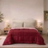 Trapunta invernale tinta unita Colore Bordeaux double face LOREN by linea oro