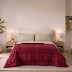 Trapunta invernale tinta unita Colore Bordeaux double face LOREN by linea oro