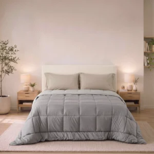 Trapunta invernale tinta unita Colore Grigio double face LOREN by linea oro