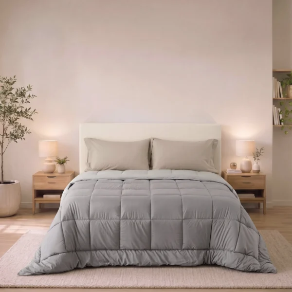 Trapunta invernale tinta unita Colore Grigio double face LOREN by linea oro