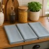Set 3 Canovacci Da Cucina Tinta Unita Col GRIGIO Mjilinda by Linea oro