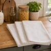 Set 3 Canovacci Da Cucina Tinta Unita Col PANNA Mjilinda by Linea oro