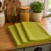 Set 3 Canovacci Da Cucina Tinta Unita Col Verde Mjilinda by Linea oro